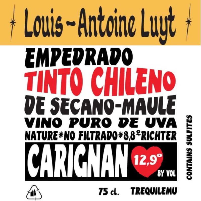 Louis-Antoine Luyt Empedraro de Secano- Carignan Trequilemu 2012 Front Label