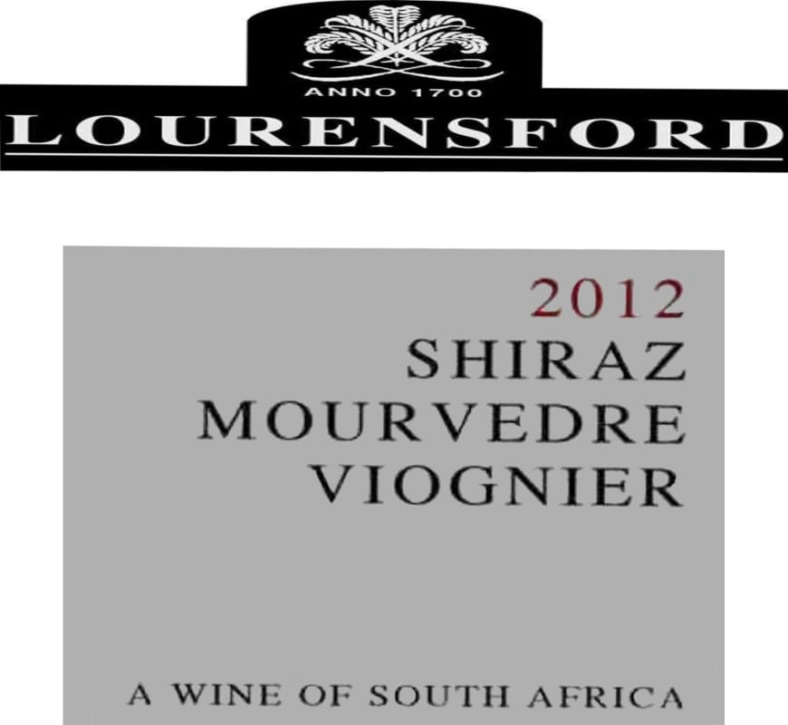 Lourensford Shiraz Mourvedre Viognier 2012 Front Label