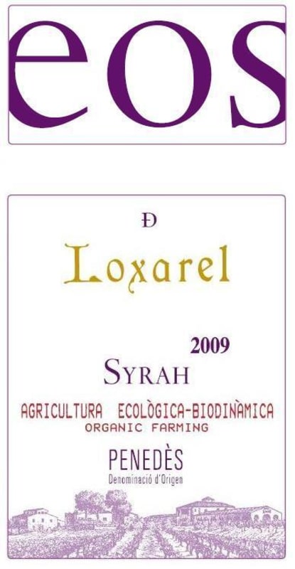 Loxarel Eos Syrah 2009 Front Label
