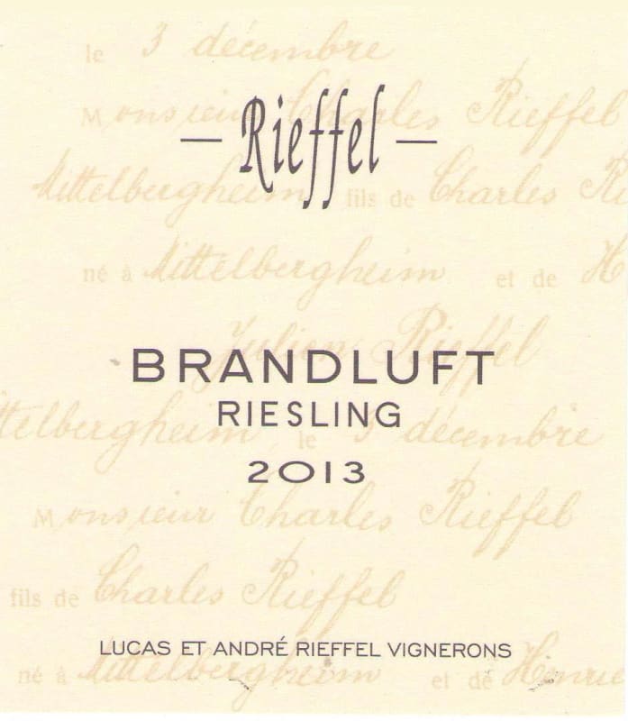 Lucas et Andre Rieffel Brandluft Riesling 2013 Front Label