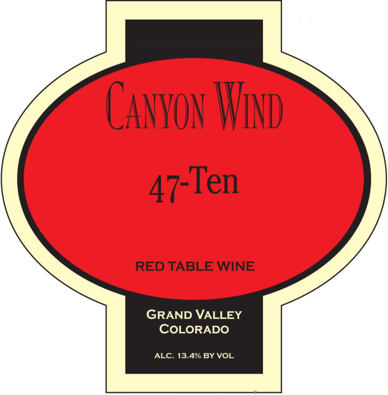 Canyon Wind Cellars 47-Ten Red 2013 Front Label