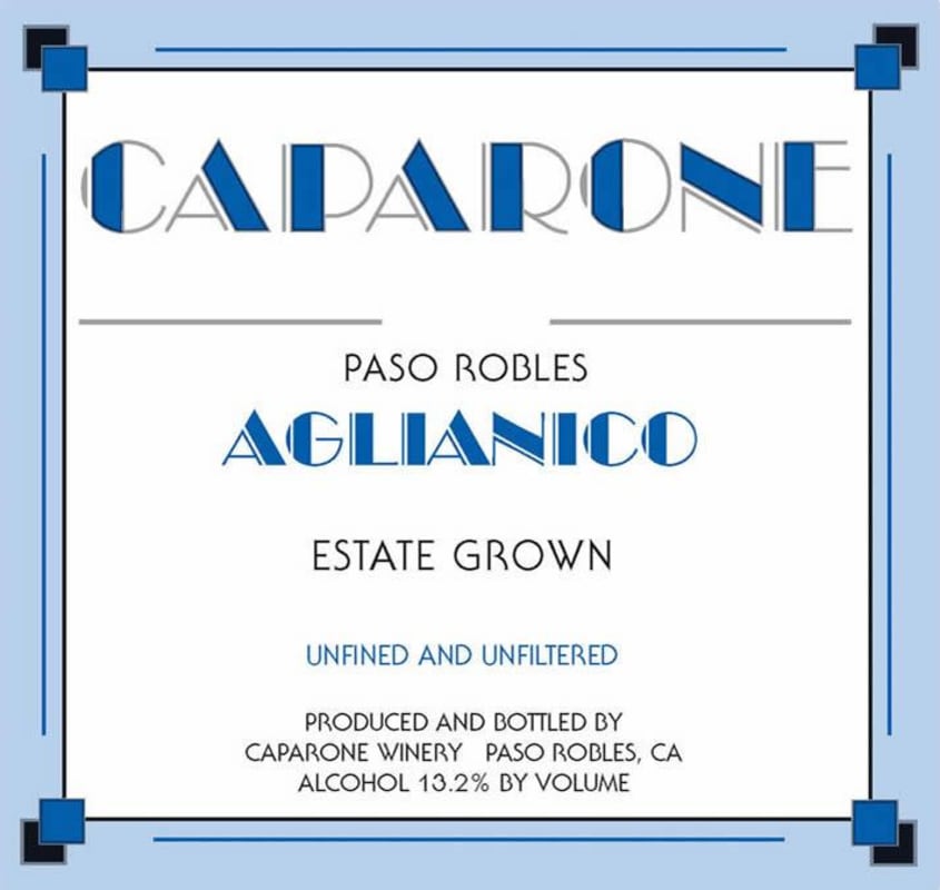 Caparone Winery Aglianico 2011 Front Label