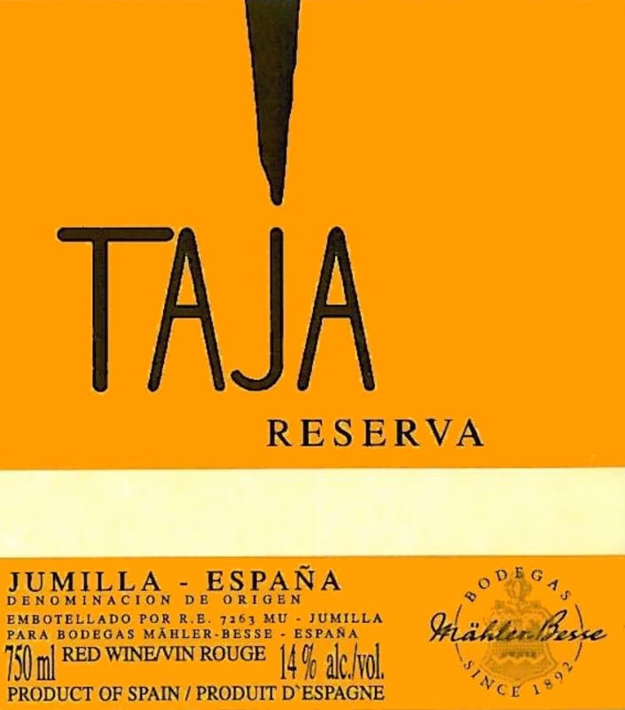 Mahler-Besse Taja Reserva 2006 Front Label
