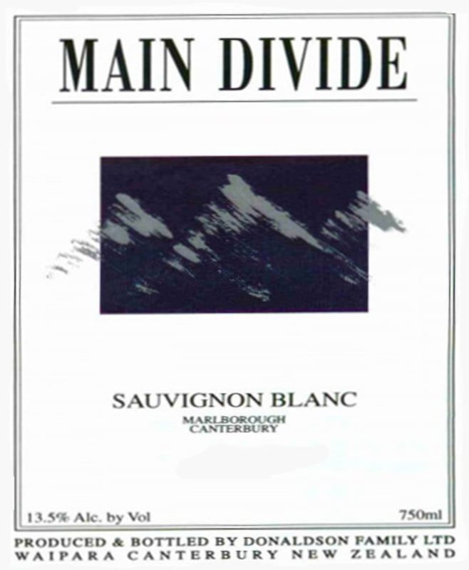Main Divide Sauvignon Blanc 2012 Front Label