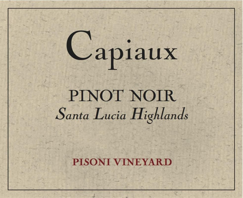 Capiaux Cellars Pisoni Vineyard Pinot Noir 2013 Front Label