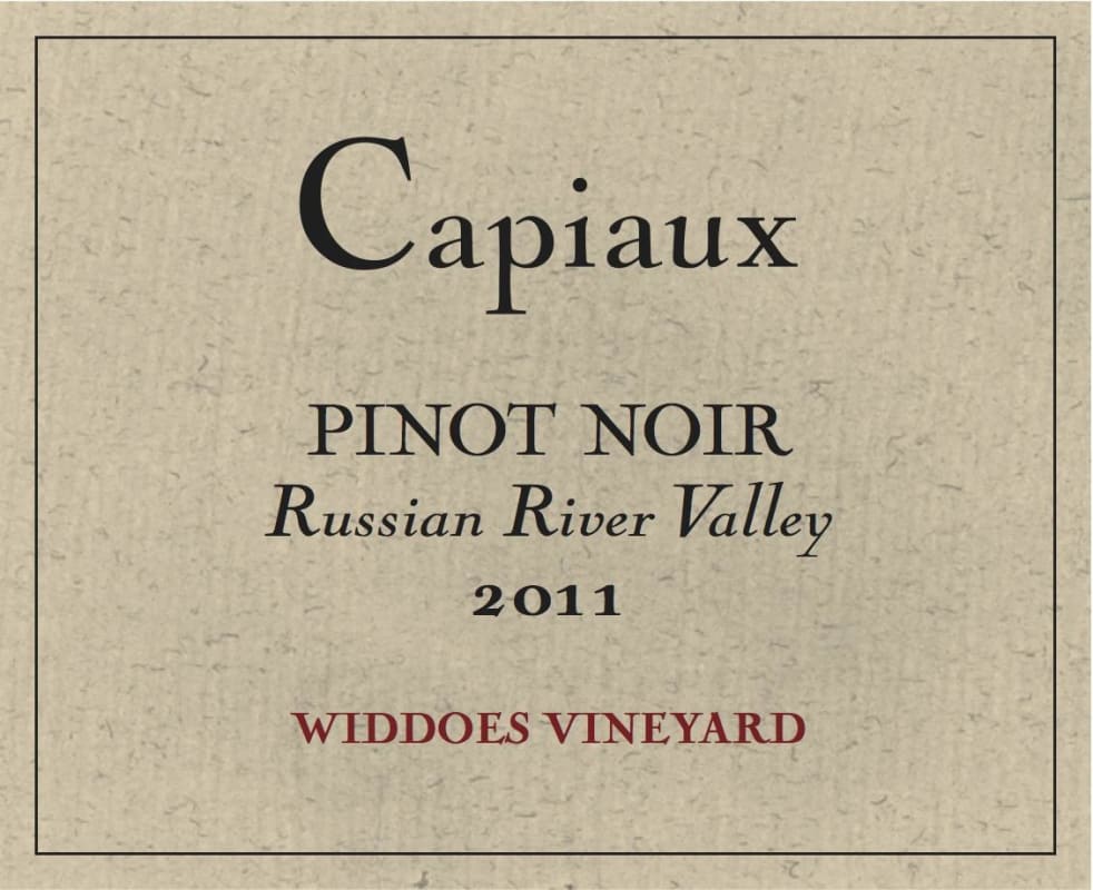 Capiaux Cellars Widdoes Vineyard Pinot Noir 2011 Front Label