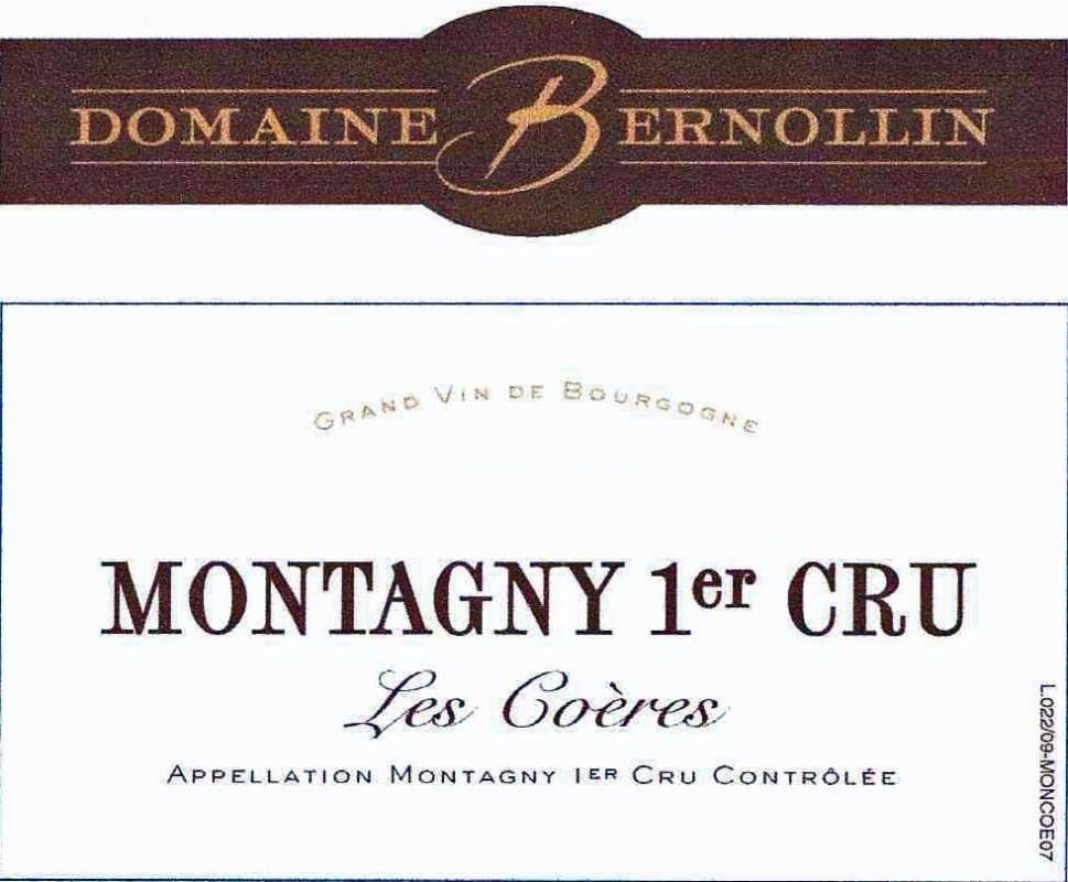 Maison Albert Sounit Montagny Les Coeres Premier CRU 2013 Front Label