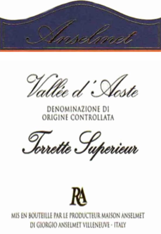 Maison Anselmet Torrette Superiore Valee d'Aoste 2014 Front Label