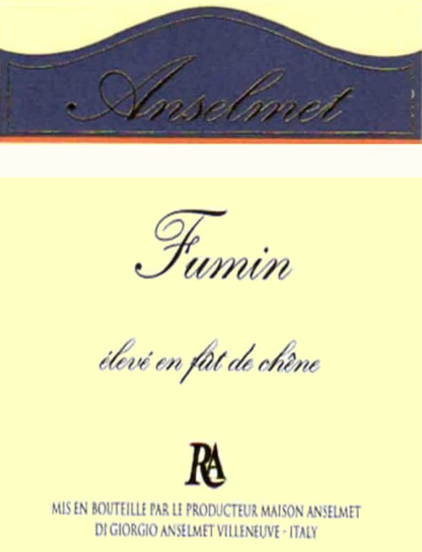 Maison Anselmet Eleve en Fut de Chene Fumin 2012 Front Label
