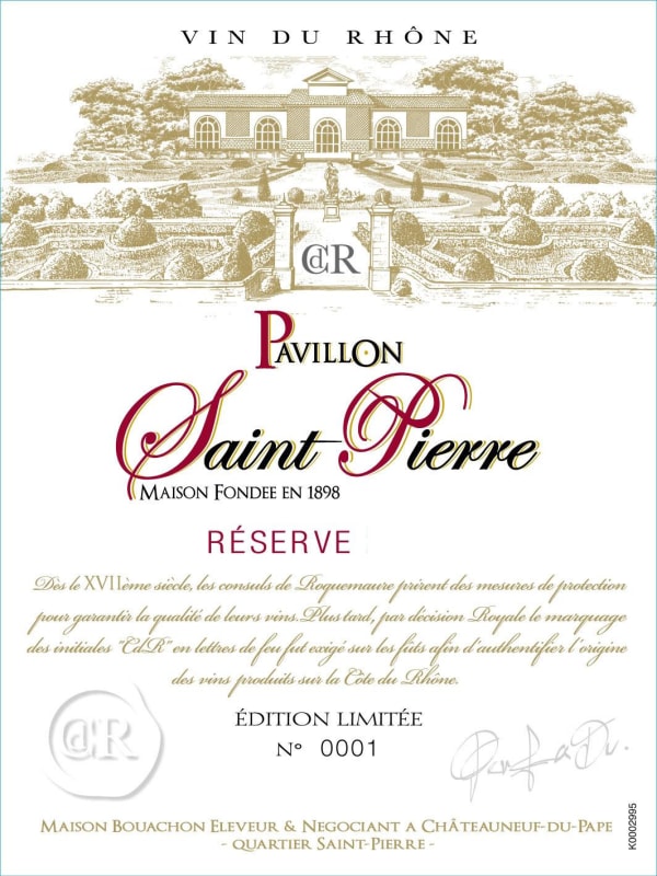 Maison Bouachon Cotes du Rhone Pavillon Saint Pierre Reserve 2014 Front Label