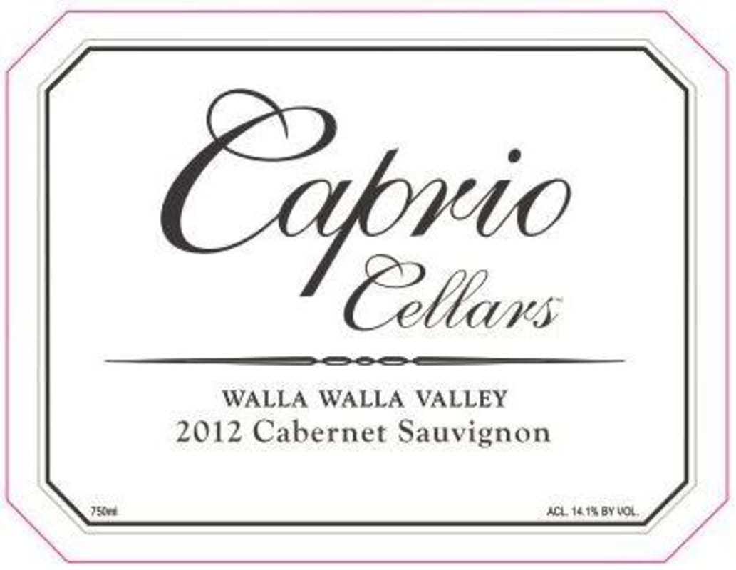 Caprio Cellars Cabernet Sauvignon 2012 Front Label