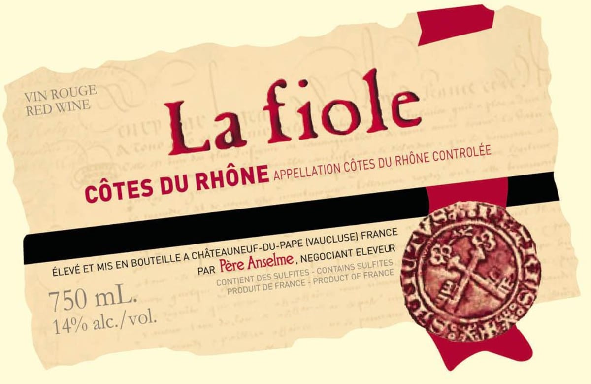 Maison Brotte Cotes du Rhone La Fiole Pere Anselm 2012 Front Label