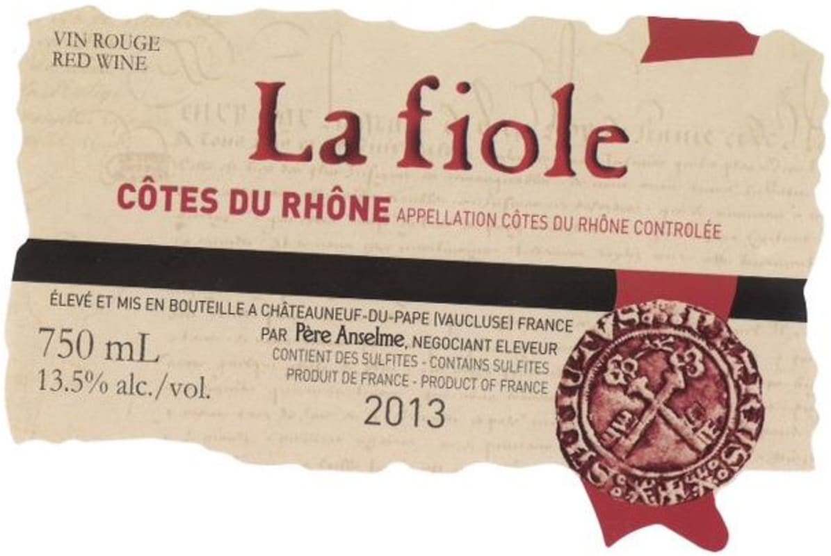 Maison Brotte Cotes du Rhone La Fiole Pere Anselm 2013 Front Label