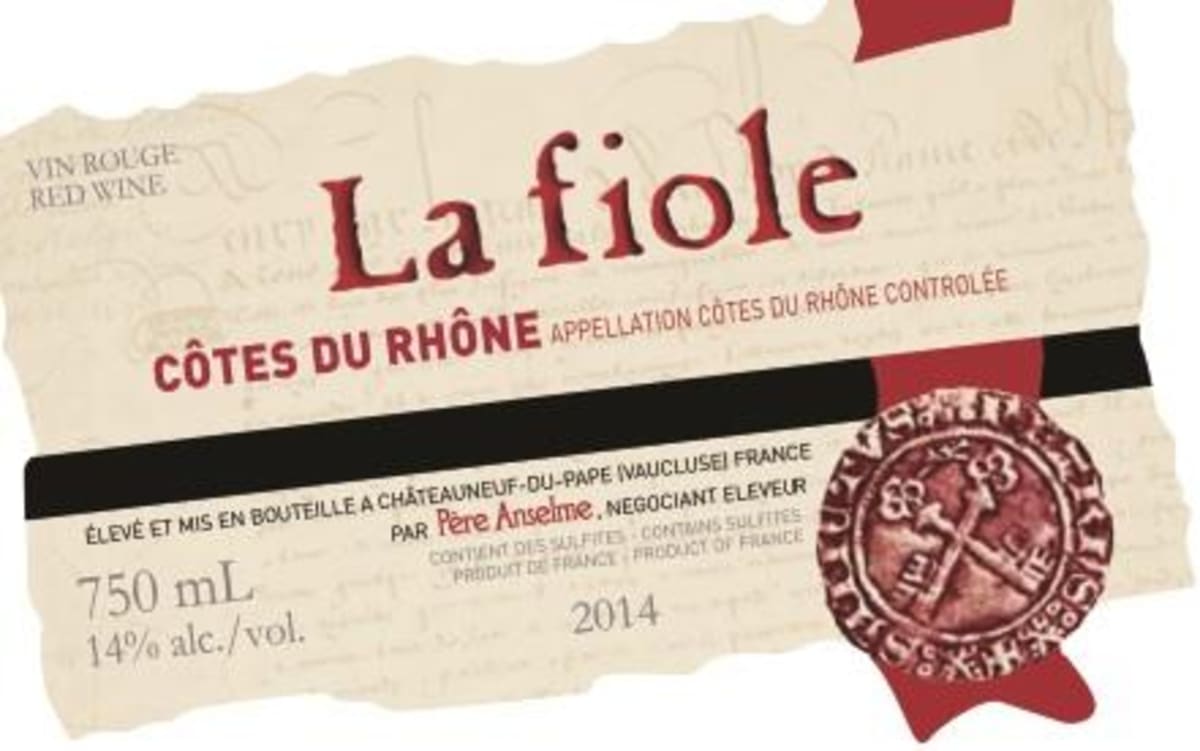 Maison Brotte Cotes du Rhone La Fiole Pere Anselm 2014 Front Label