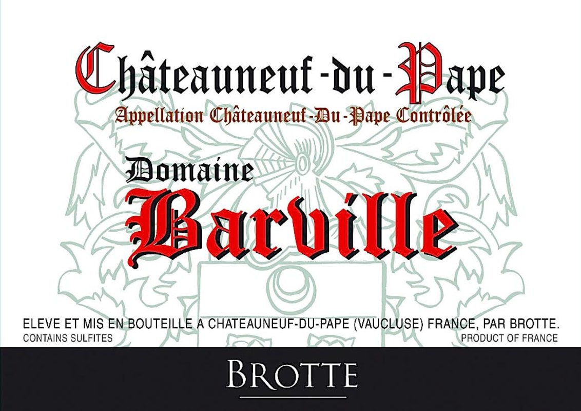 Maison Brotte Chateauneuf-du-Pape Domaine Barville 2014 Front Label