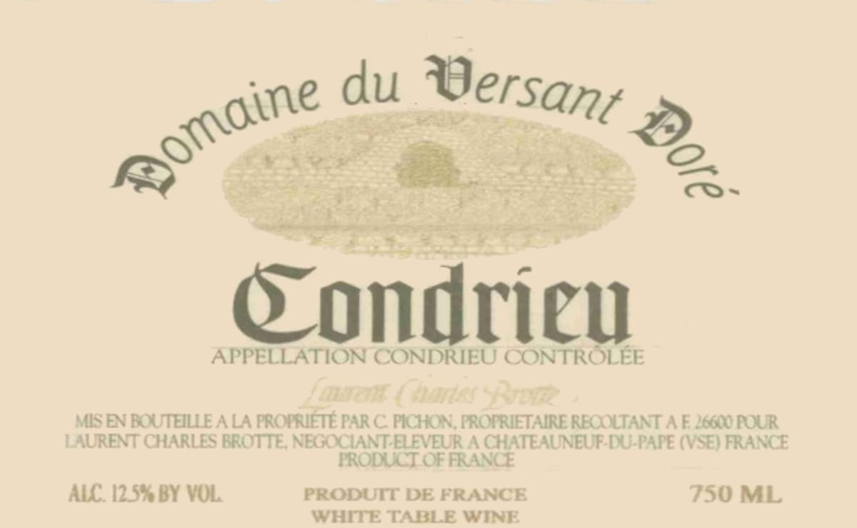 Maison Brotte Condrieu Domaine du Versant Dore 2000 Front Label