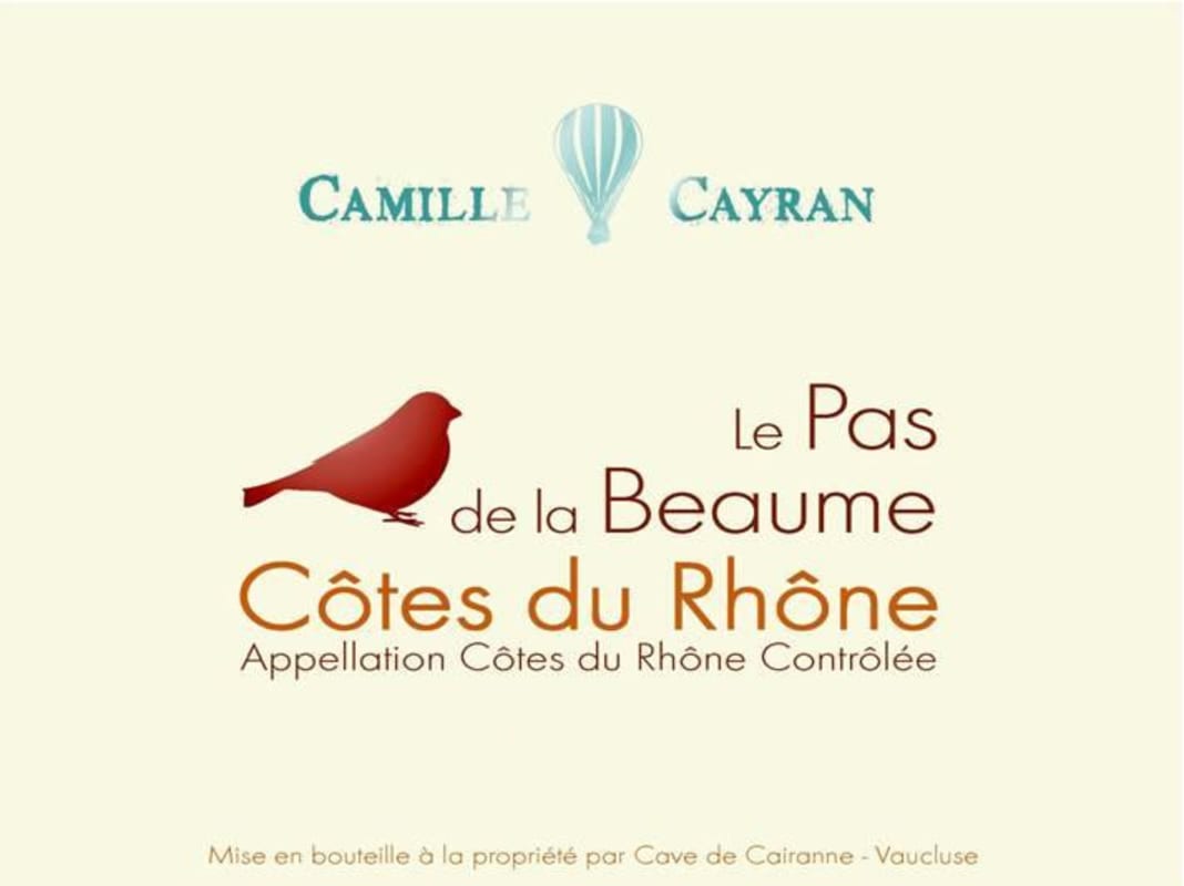 Maison Camille Cayran Cotes du Rhone Le Pas de la Beaume Blanc 2012 Front Label