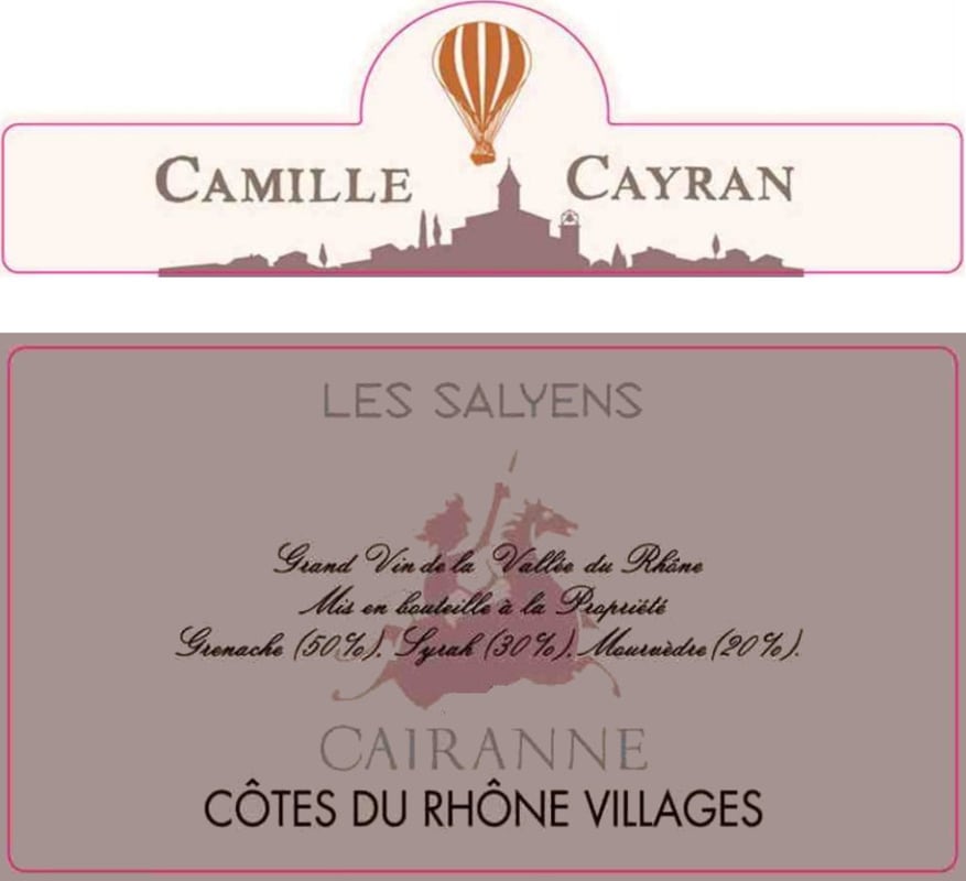 Maison Camille Cayran Cairanne Cotes du Rhone Villages Les Salyens 2007 Front Label