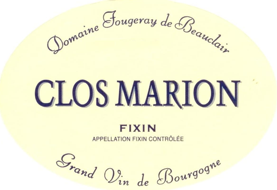 Maison Fougeray De Beauclair Fixin Clos Marion 2009 Front Label
