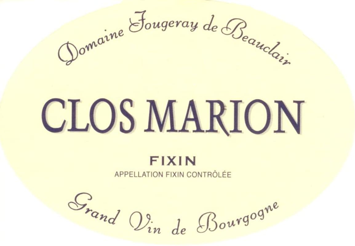 Maison Fougeray De Beauclair Fixin Clos Marion Blanc 2009 Front Label
