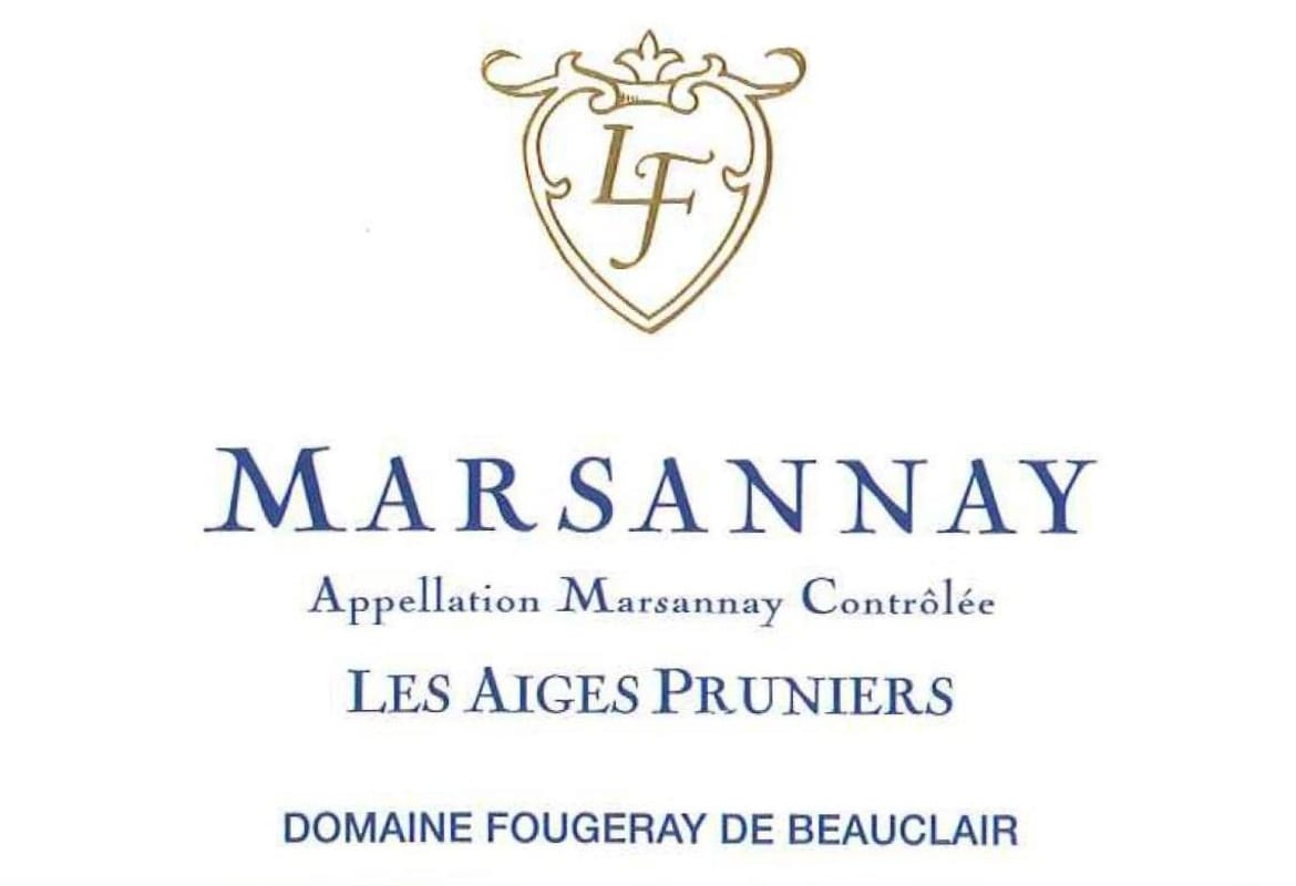 Maison Fougeray De Beauclair Marsannay Les Aiges Pruniers 2012 Front Label
