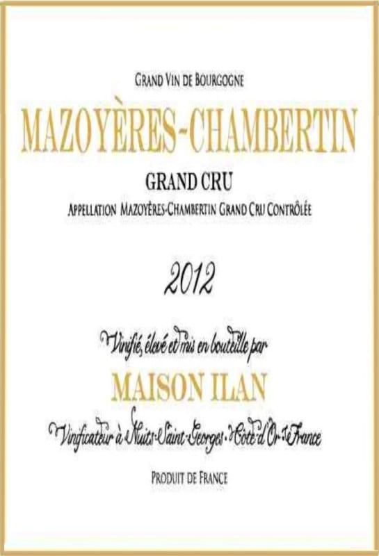 Maison Ilan Mazoyeres-Chambertin Grand Cru 2012 Front Label