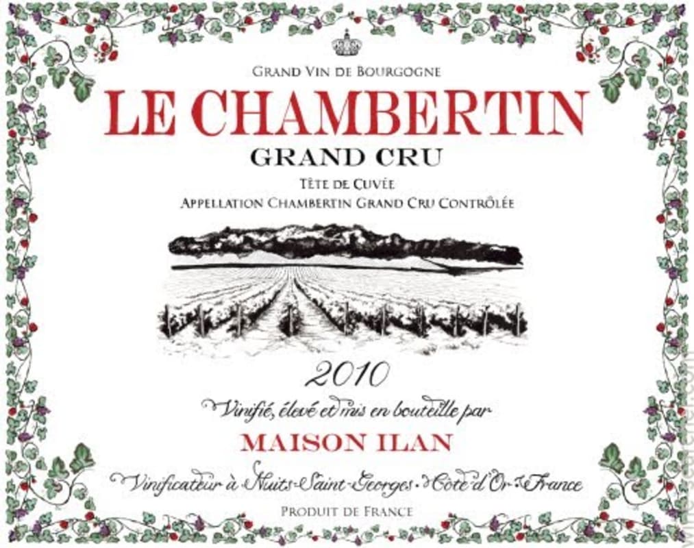 Maison Ilan Le Chambertin Grand Cru 2010 Front Label