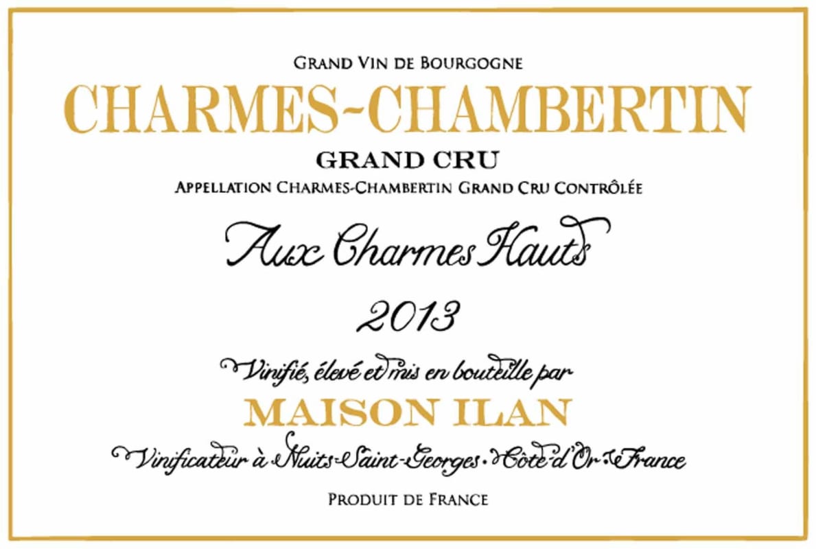 Maison Ilan Charmes-Chambertin Grand Cru Aux Charmes Haute 2013 Front Label