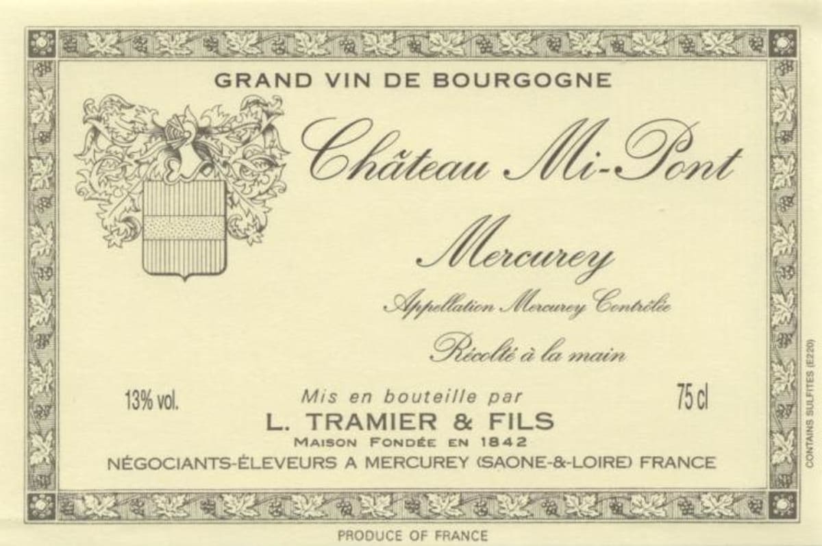 Maison L. Tramier & Fils Mercurey Chateau Mi-Pont 2010 Front Label