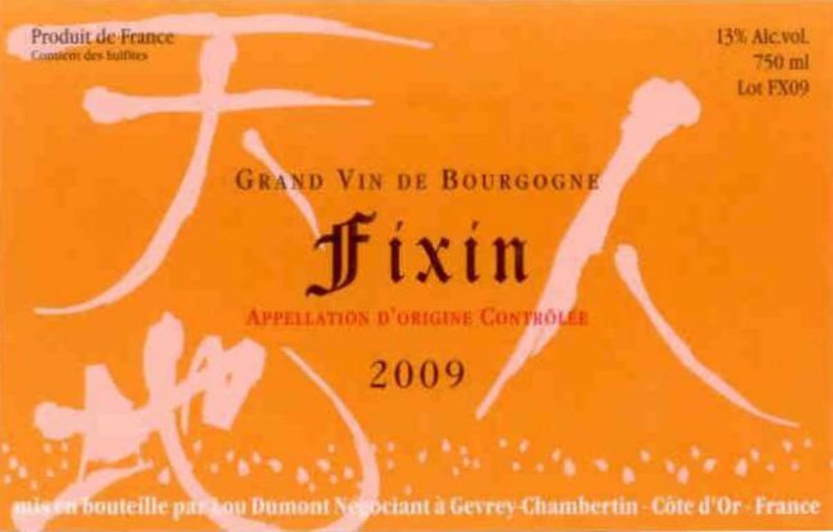 Maison Lou Dumont Fixin 2009 Front Label