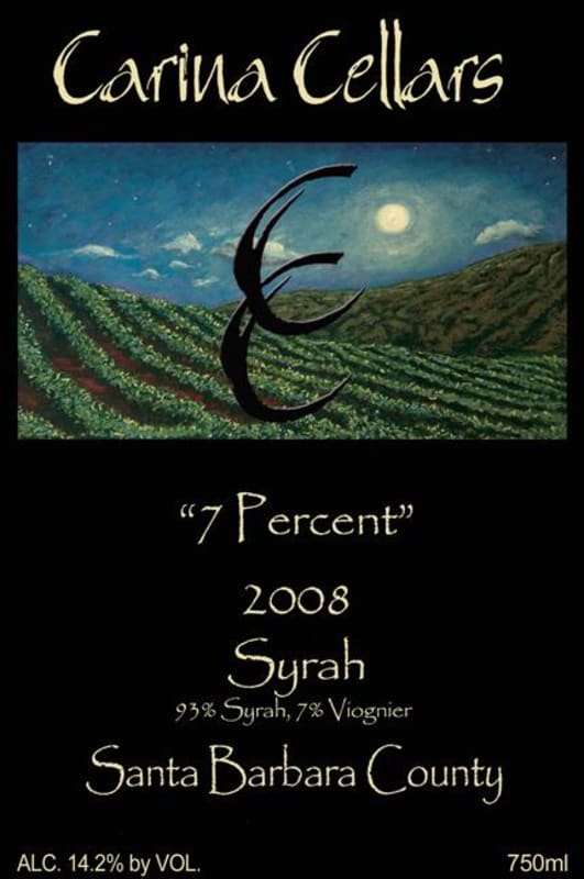 Carina Cellars 7 Percent Syrah 2008 Front Label