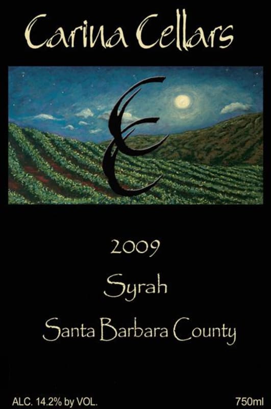 Carina Cellars Syrah 2009 Front Label
