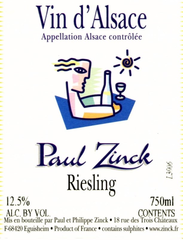 Maison Paul Zinck Alsace Riesling 2012 Front Label
