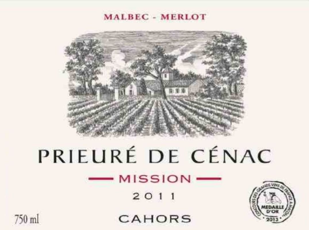 Maison Rigal Chateau Saint Didier Parnac Prieure de Cenac Mission Malbec-Merlot 2011 Front Label