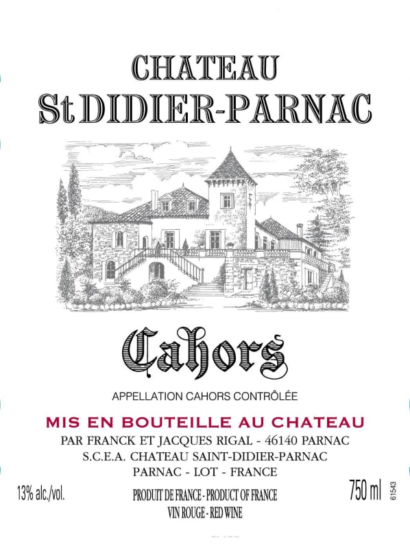 Maison Rigal Cahors 2013 Front Label