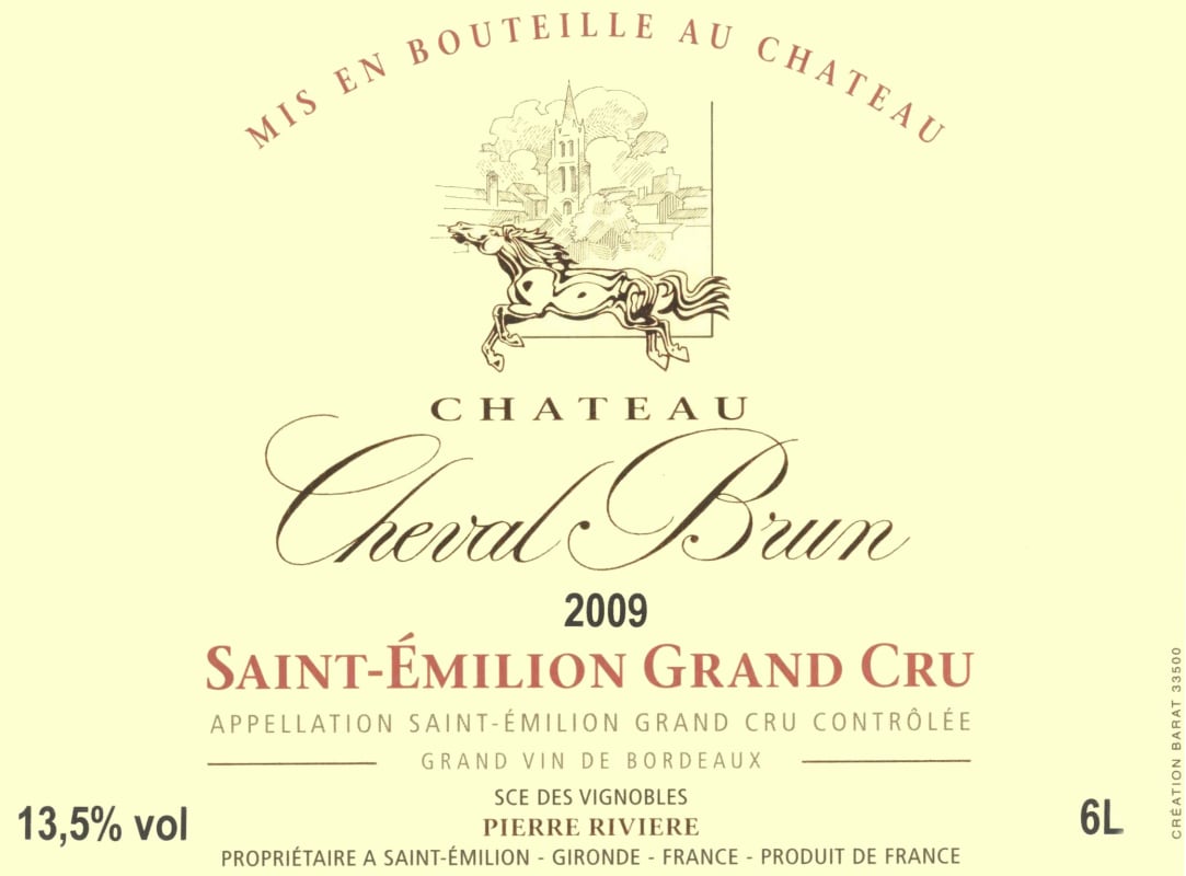 Maison Riviere Chateau Cheval Brun 2009 Front Label