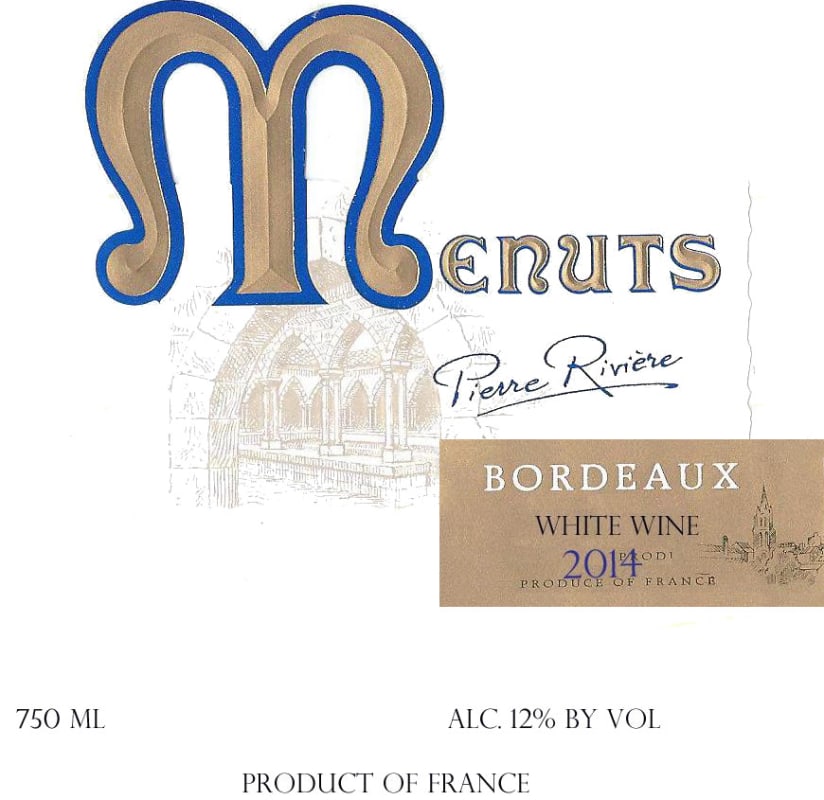 Maison Riviere Menuts Blanc 2014 Front Label