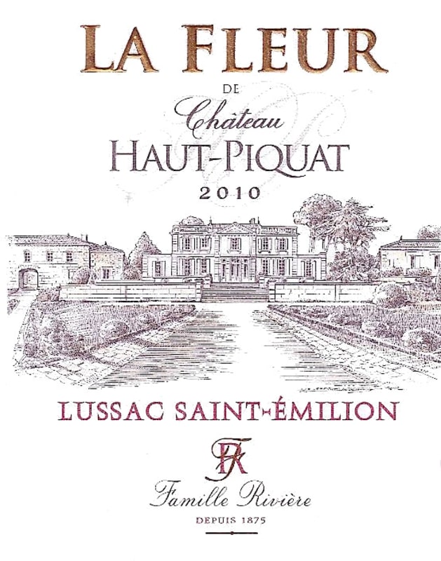 Maison Riviere La Fleur de Chateau Haut Piquat 2010 Front Label