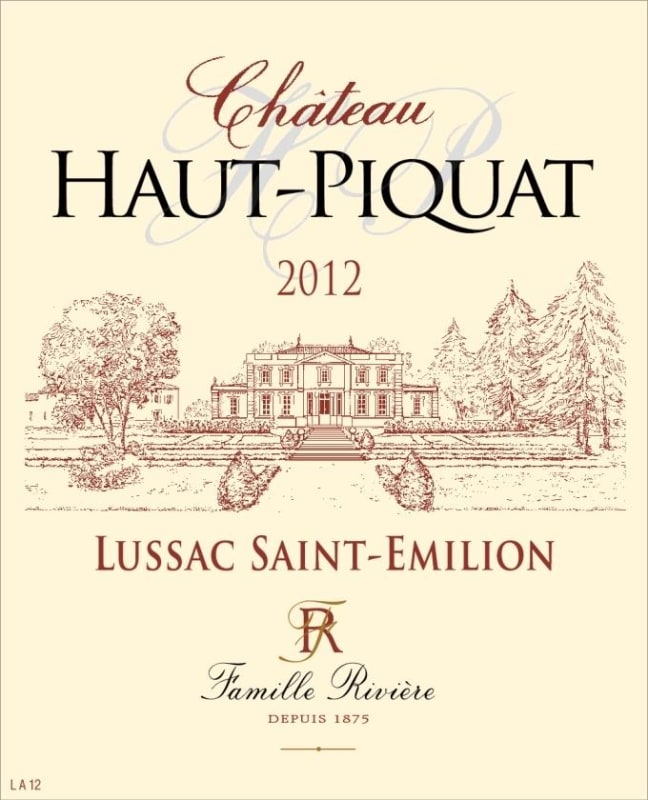 Maison Riviere Chateau Haut Piquat 2012 Front Label