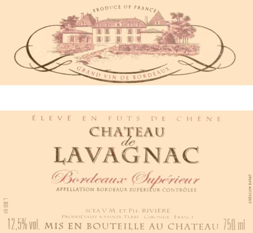 Maison Riviere Chateau de Lavagnac 2007 Front Label