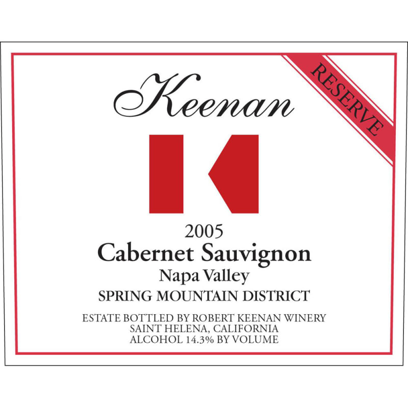 Keenan Reserve Cabernet Sauvignon 2005 Front Label