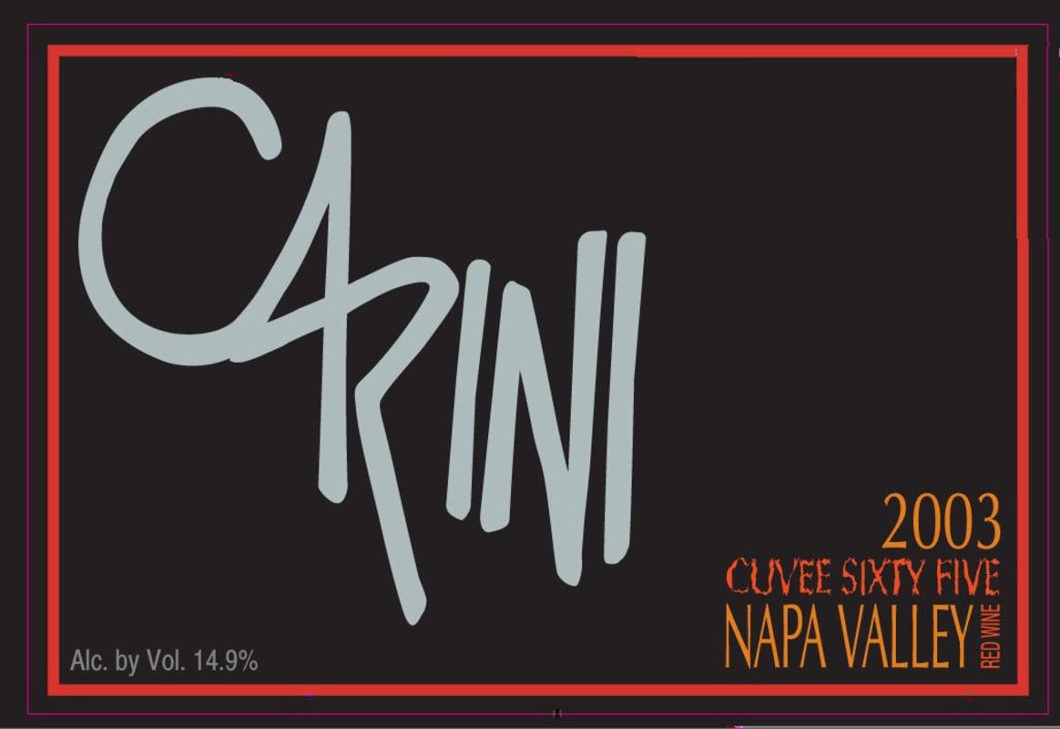 Carini Winery Cuvee Sixty Five Red 2003 Front Label
