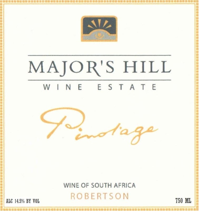 Major's Hill Wine Estate Pinotage 2011 Front Label