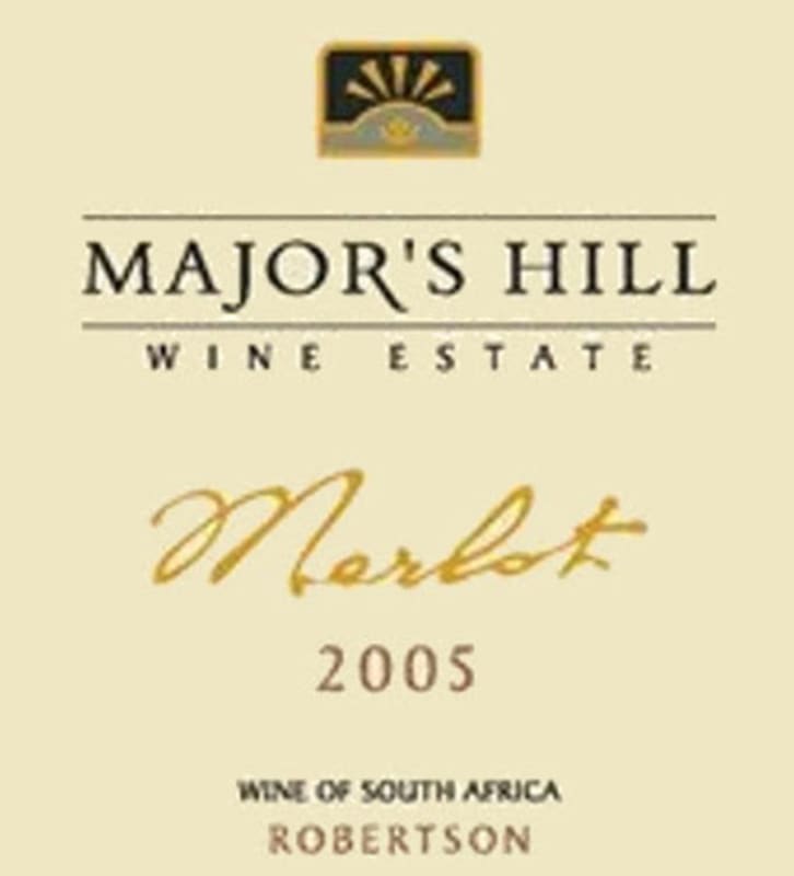 Major's Hill Wine Estate Merlot 2005 Front Label