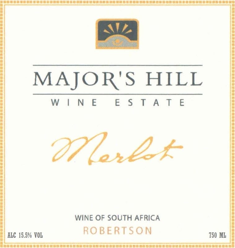Major's Hill Wine Estate Merlot 2011 Front Label