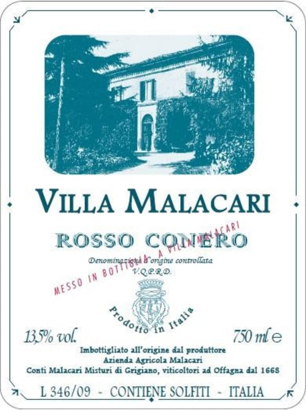 Malacari Rosso Conero 2010 Front Label