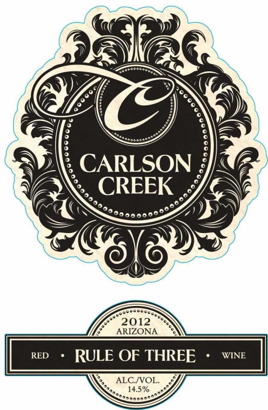 Carlson Creek Vineyard Rule of Three Red 2012 Front Label