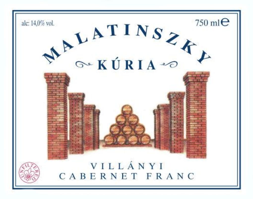 Malatinszky Kuria Szuretlen Cabernet Franc 2007 Front Label