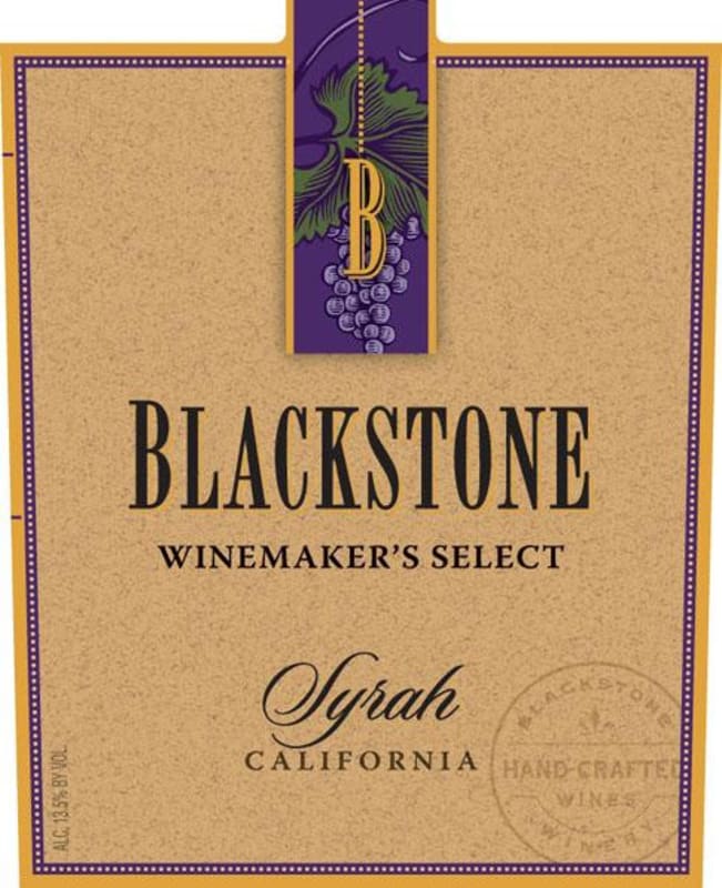 Blackstone Select Syrah 2010 Front Label