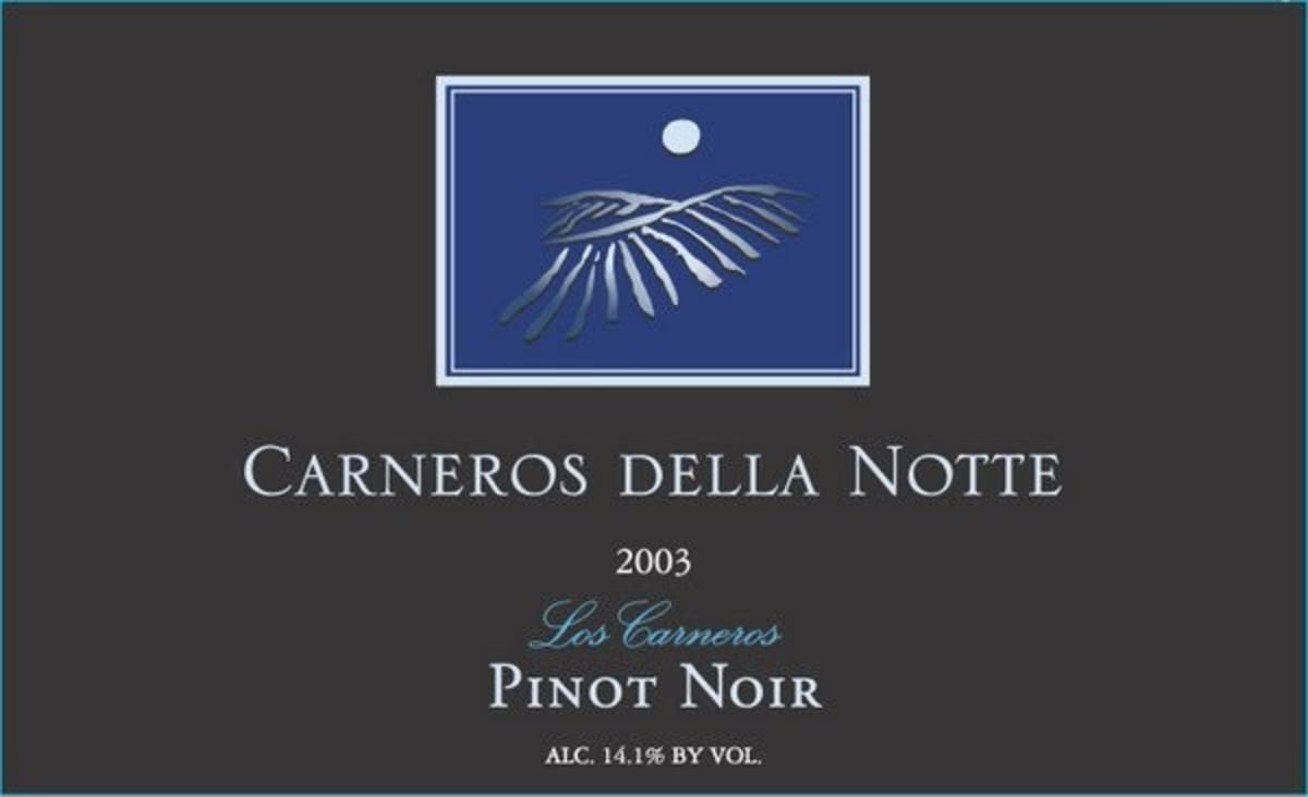 Carneros Della Notte Pinot Noir Los 2003 Front Label